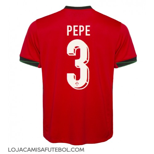 Camisa de Futebol Portugal Pepe #3 Equipamento Principal Europeu 2024 Manga Curta